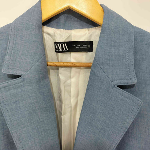 ザラ ZARA STRAIGHT CUT BLAZER BLUE レディース import:S