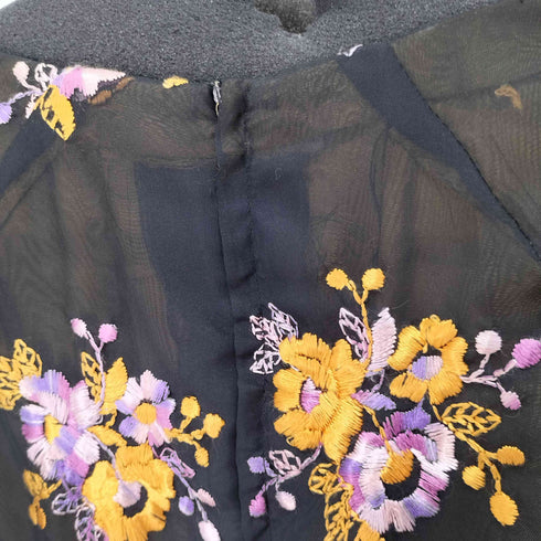 花刺繍レーヨン L/S ワンピース レディース