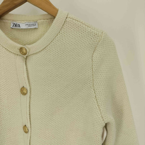 ザラ ZARA ゴールドボタン ニット カーディガン レディース import:M