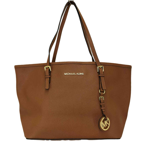マイケルコース Michael Kors ロゴチャーム付きレザートートバッグ レディース