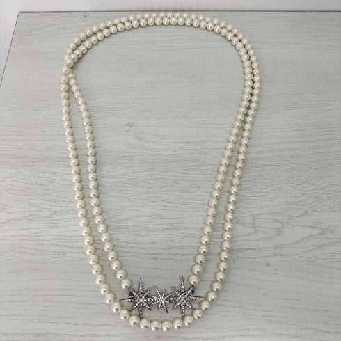 パメオポーズ Pameo Pose sparkle pearl necklace レディース