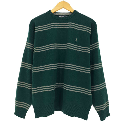 ポロバイラルフローレン Polo by RALPH LAUREN 90s ポニー刺繍 ラムズウール ボーダーニット メンズ import:M