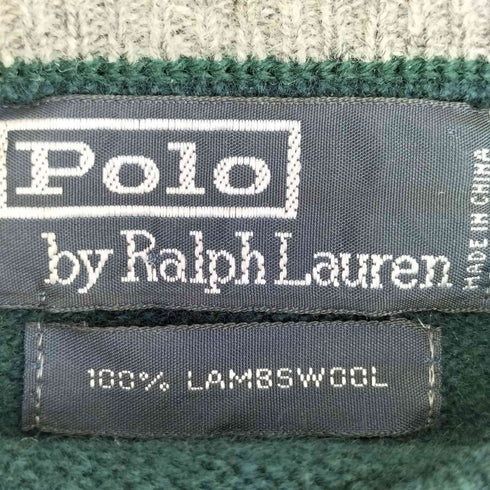ポロバイラルフローレン Polo by RALPH LAUREN 90s ポニー刺繍 ラムズウール ボーダーニット メンズ import:M