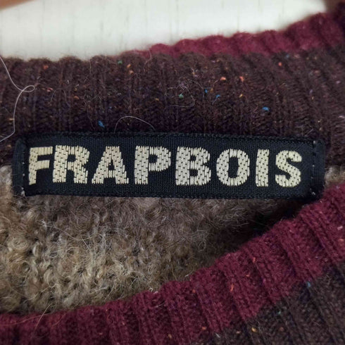 フラボア FRAPBOIS アルパカ シルク混 切替 クルーネックニット レディース JPN:2