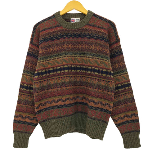 ROYAL SCOTT シェットランドウール 総柄 ニット メンズ import:M