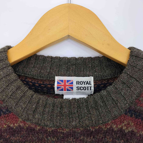 ROYAL SCOTT シェットランドウール 総柄 ニット メンズ import:M