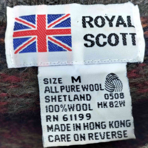 ROYAL SCOTT シェットランドウール 総柄 ニット メンズ import:M