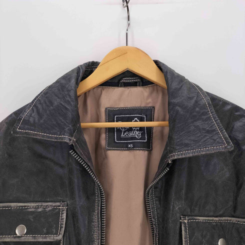 リアルレザー Real Leather ジップアップレザージャケット メンズ JPN:XS