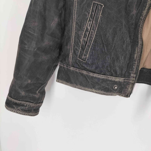 リアルレザー Real Leather ジップアップレザージャケット メンズ JPN:XS