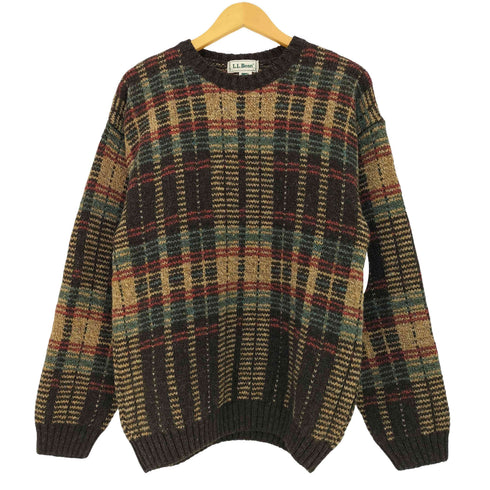 エルエルビーン L.L.Bean 80s スコットランド製 総柄 ウールニット メンズ import:S