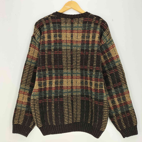 エルエルビーン L.L.Bean 80s スコットランド製 総柄 ウールニット メンズ import:S
