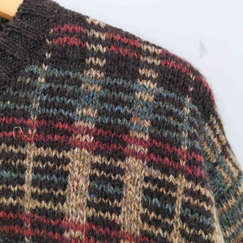 エルエルビーン L.L.Bean 80s スコットランド製 総柄 ウールニット メンズ import:S
