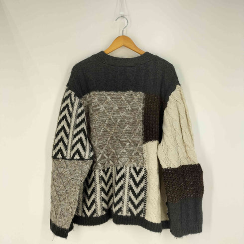 ザラ ZARA パッチワーク ニット カーディガン レディース import:L