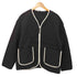ザラ ZARA ノーカラー キルティングカーディガン レディース import:M