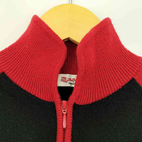 ヴィヴィアンタム VIVIENNE TAM バック ドラゴン刺繍 ラグラン ドライバーズニット ジップニット レディース JPN:0