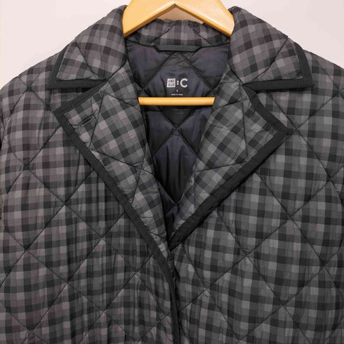 ユニクロシー UNIQLO:C 23AW チェック柄 キルティング ウォームパデッドオーバーサイズコート レディース JPN:S