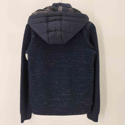 ブラックレーベルクレストブリッジ BLACK LABEL CRESTBRIDGE ロゴ刺繍ニット切替フーデッドダウンジャケット ノバチェック メンズ JPN:M