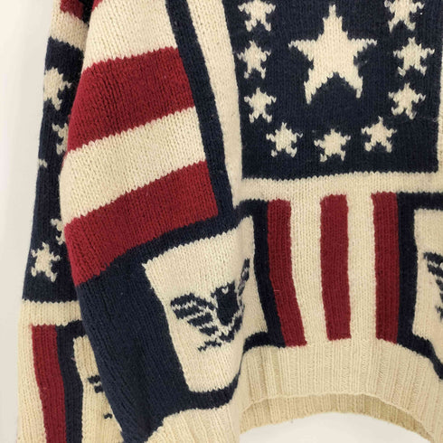 トミーヒルフィガー TOMMY HILFIGER 星条旗 コットン混 ニット セーター メンズ import:XL