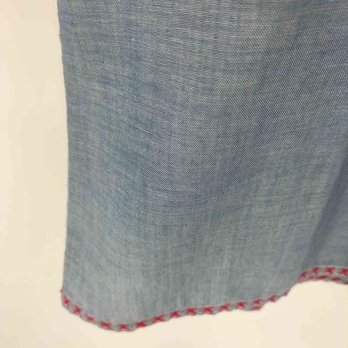 刺繍 シャンブレーシャツ メンズ