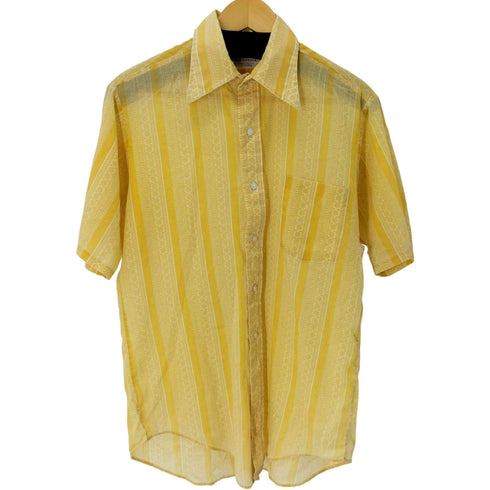ヴァンヒューゼン VAN HEUSEN 70s 総柄S/Sシャツ 襟芯 メンズ 15 2