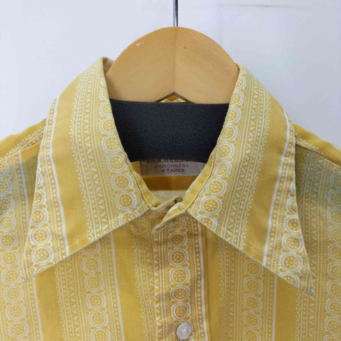 ヴァンヒューゼン VAN HEUSEN 70s 総柄S/Sシャツ 襟芯 メンズ 15 2
