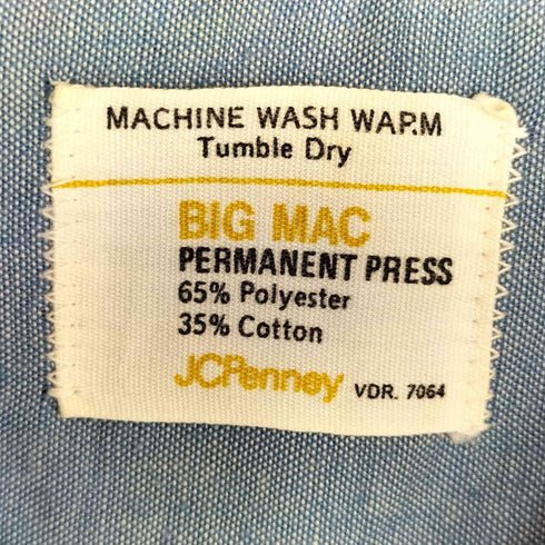 ビッグマック BIG MAC 70s J.C.PENNEY 開襟 刺繍 半袖シャツ メンズ