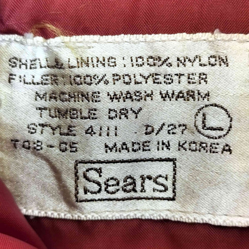 シアーズ Sears 韓国製 中綿ベスト メンズ import:L