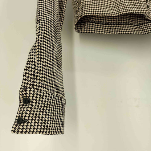 ザラ ZARA 千鳥格子 クロップド シャツ ジャケット レディース import:M