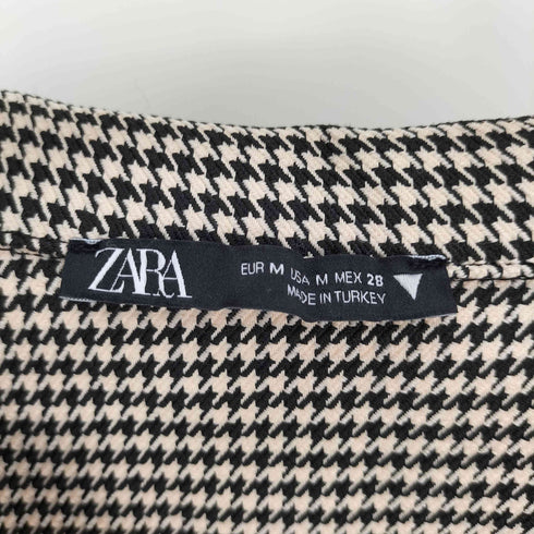 ザラ ZARA 千鳥格子 クロップド シャツ ジャケット レディース import:M