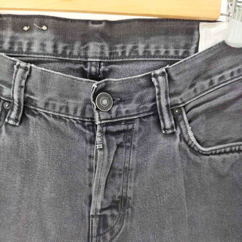 オールセインツ ALLSAINTS ボタンフライ スキニー デニムパンツ 革パッチ メンズ