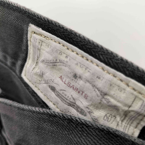 オールセインツ ALLSAINTS ボタンフライ スキニー デニムパンツ 革パッチ メンズ