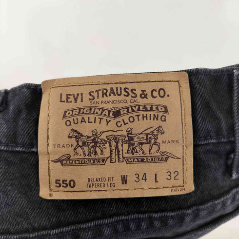 リーバイス Levis MADE IN USA 550 95年製 ボタン裏575 オレンジタブ 後染め ブラックデニムパンツ メンズ 34×32