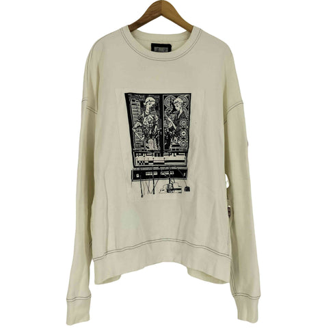 シーイー C.E 24AW WASHED WHITE TEMPLE CREW NECK ウォッシュド ホワイト テンプル クルーネック スウェット トレーナー メンズ JPN:XL
