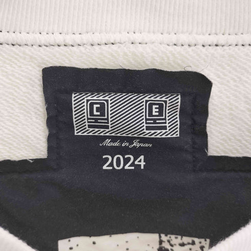 シーイー C.E 24AW WASHED WHITE TEMPLE CREW NECK ウォッシュド ホワイト テンプル クルーネック スウェット トレーナー メンズ JPN:XL