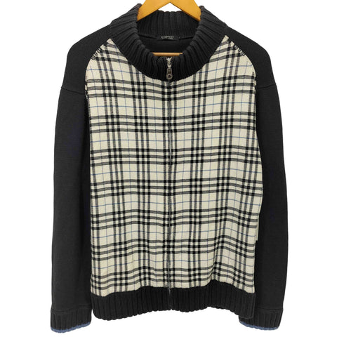 バーバリーブラックレーベル BURBERRY BLACK LABEL チェック柄切替ニットジャケット メンズ 3