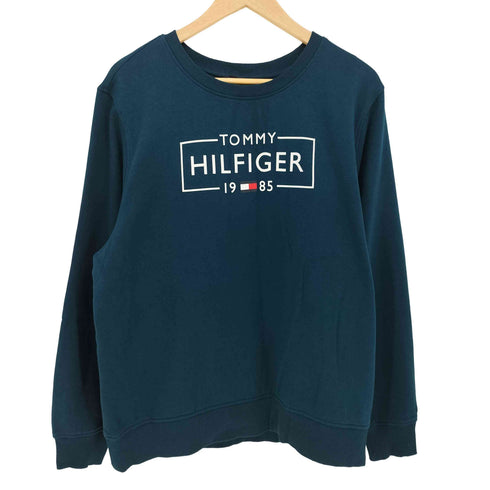 トミーヒルフィガー TOMMY HILFIGER ロゴプリント 裏起毛 クルーネック スウェット メンズ import:L