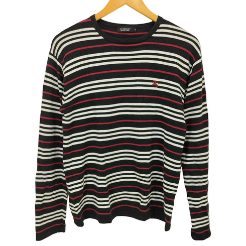 バーバリーブラックレーベル BURBERRY BLACK LABEL ワンポイント刺繍ボーダーニット メンズ 2