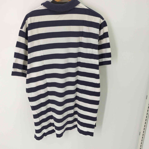 ポロバイラルフローレン Polo by RALPH LAUREN スモールポニー刺繍 ボーダー S/S ポロシャツ メンズ import:XL