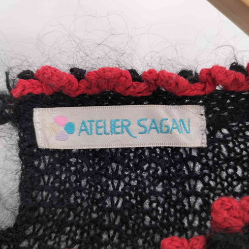 ATELIER SAGAN モヘヤシルク イチゴ 装飾 クルーネック ニット レディース JPN:L