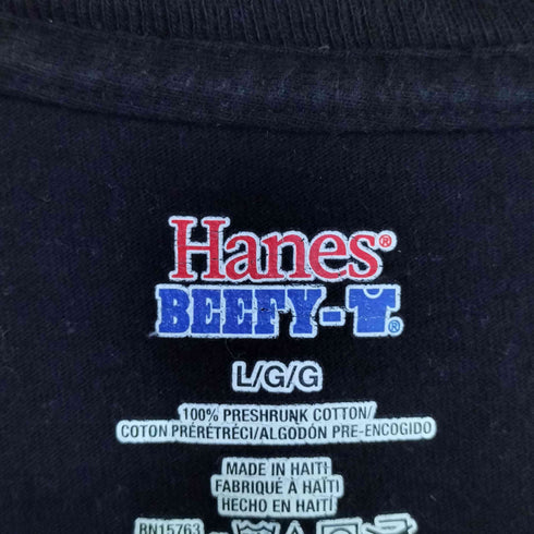ヘインズ Hanes 企業プリント ノースリーブ クルーネック Tシャツ メンズ import:L