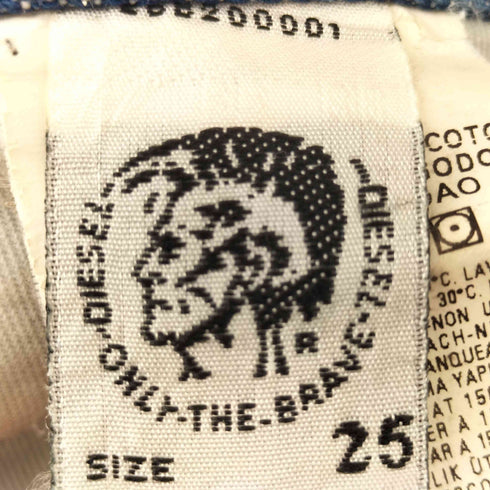 ディーゼルインダストリー Diesel Industry y2k ダメージ加工 ローライズ ブーツカット ベルテッドデニムパンツ レディース 25