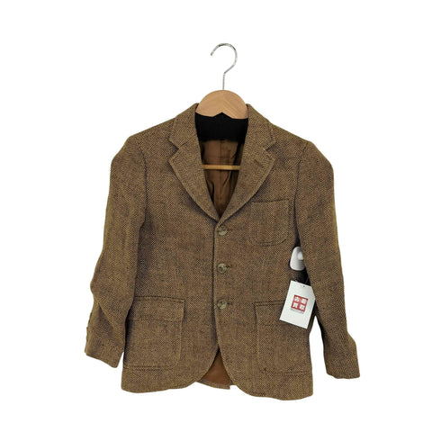 ポロラルフローレン POLO RALPH LAUREN MADE IN ITALY リネンシルク ツイード3Bテーラードジャケット レディース US:8