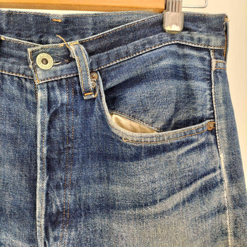 リーバイスヴィンテージクロージング Levis Vintage Clothing 大戦モデル 1944 モデル 復刻 日本製 S501XX ビッグE 赤耳 月桂樹ボタン ボタン裏 J22 刻印 クラッシュ ダメージ ストレート デニム パンツ メンズ W:32 L:36