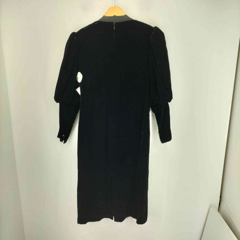 ハナエモリ HANAE MORI パワーショルダー パイルベルベットワンピース レディース 9A3