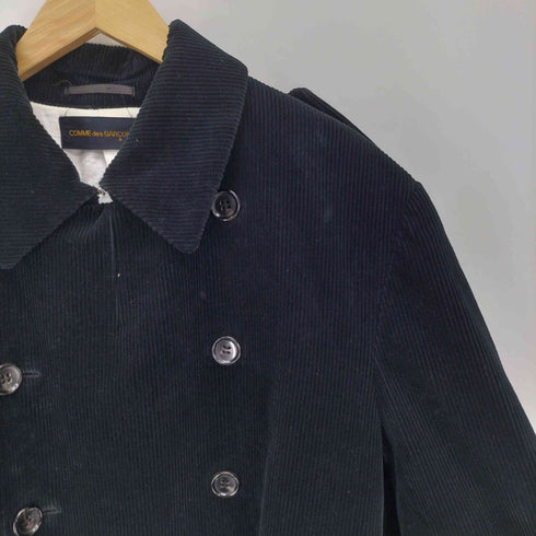 コムデギャルソン COMME des GARCONS AD1996 裏地コットン背抜き ウエストボタンアジャスターベルト コーデュロイ ダブルブレスト スーパー ロング ステンカラー コート メンズ