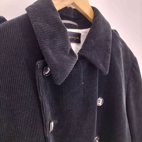コムデギャルソン COMME des GARCONS AD1996 裏地コットン背抜き ウエストボタンアジャスターベルト コーデュロイ ダブルブレスト スーパー ロング ステンカラー コート メンズ