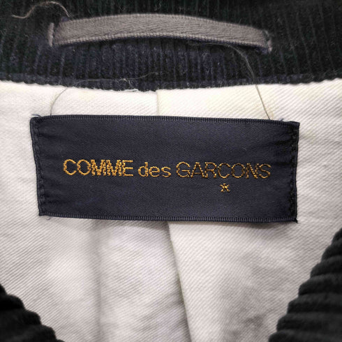 コムデギャルソン COMME des GARCONS AD1996 裏地コットン背抜き ウエストボタンアジャスターベルト コーデュロイ ダブルブレスト スーパー ロング ステンカラー コート メンズ