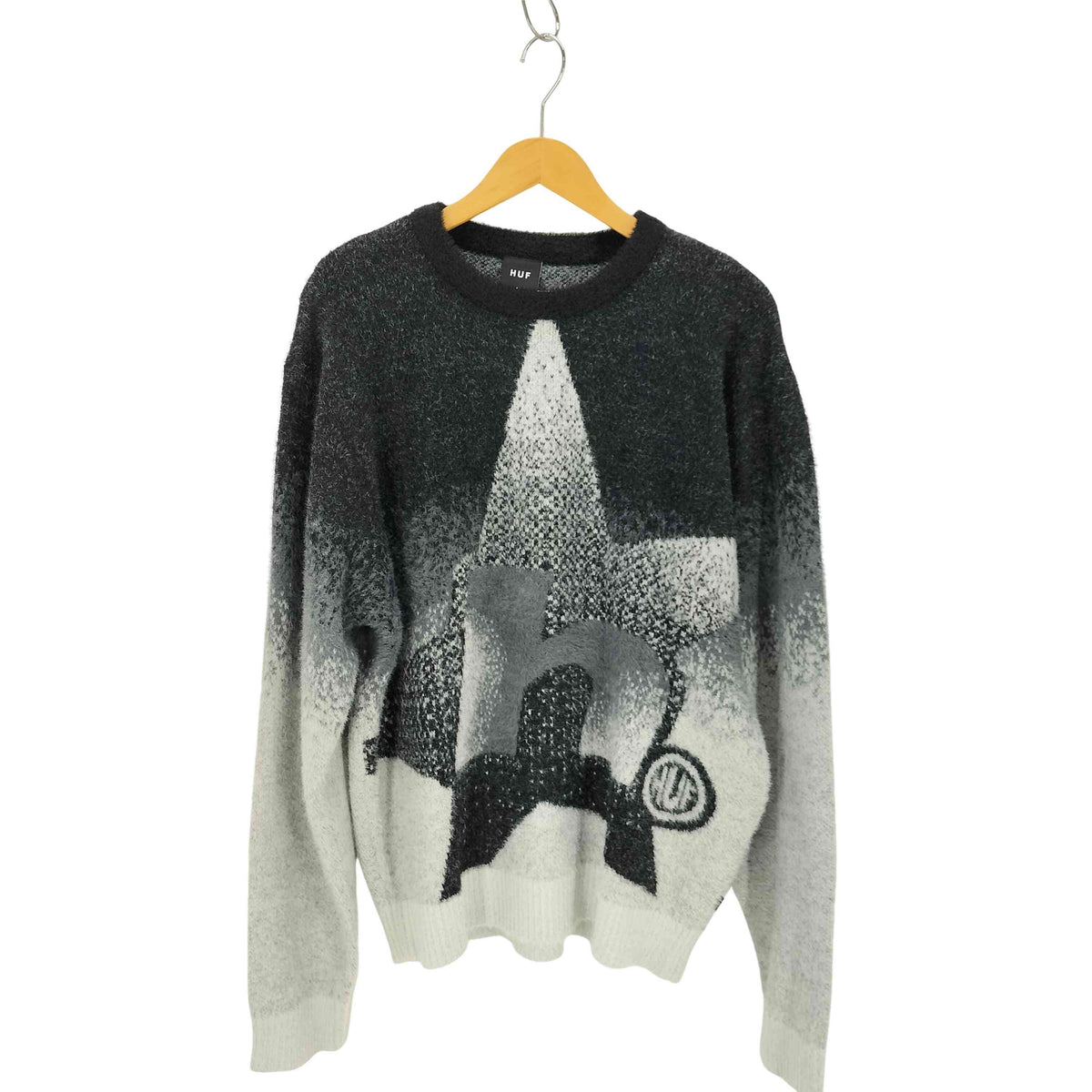 HUF / Horizon Mohair Crewneck Sweater/ニット・セーター/S/ナイロン/GRY/KN00 ハフ HUF 24AW Horizon Mohair Crewneck Sweater モヘアライクニット
