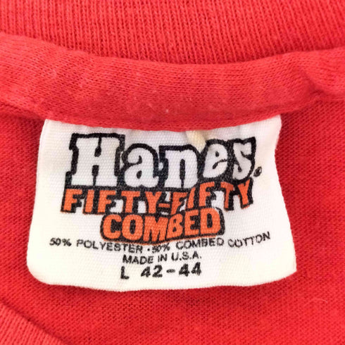 ヘインズ Hanes 70-80s USA製 プリントクルーネックTシャツ シングルステッチ メンズ import:L