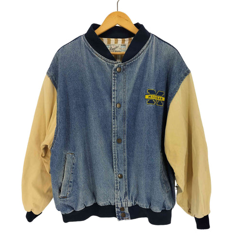 admit one sport wear Michigan ロゴ刺繍 裏地ストライプ スタジアムジャンパー メンズ